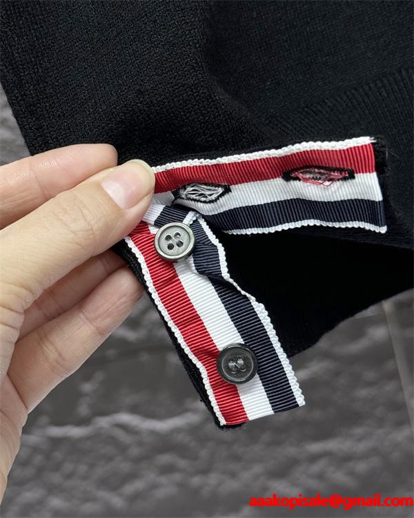トムブラウン Thom Browne コピー 秋冬トレンド 万能 ホワイト × グレー × ブラック 3 色 POLO セーター 