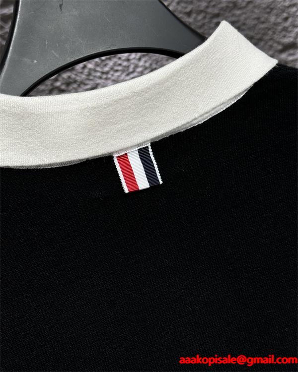 トムブラウン Thom Browne コピー 秋冬トレンド 万能 ホワイト × グレー × ブラック 3 色 POLO セーター 