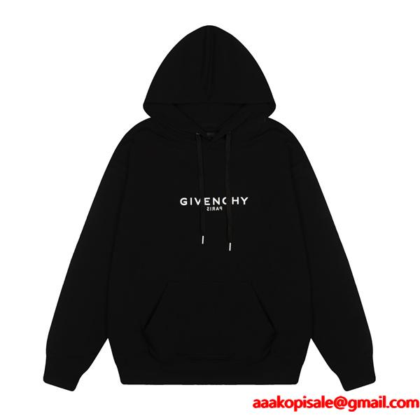  GIVENCHY スーパーコピー 秋冬シンプルで洗練された 万能 ホワイト ロゴプリント パーカー ジバンシー