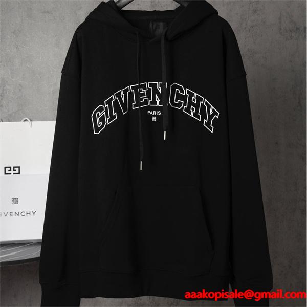 ブラック アーチロゴプリント パーカー ジバンシー GIVENCHY コピー 秋冬ダイナミックな トレンド