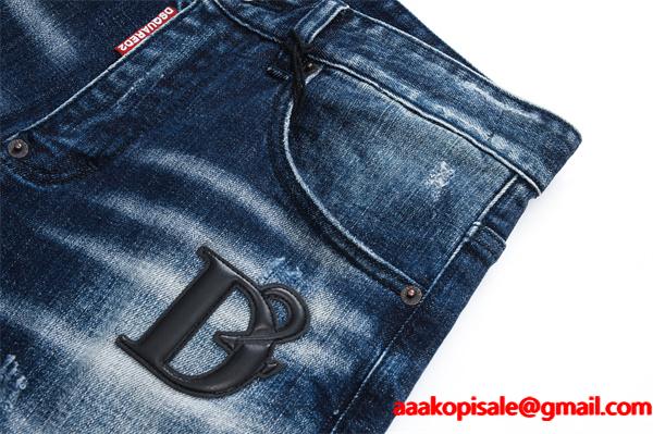 Dsquared2 激安 ダメージデニム メンズ ジーンズ ヴィンテージ加工 ストレッチ スリムフィット カジュアルパンツ