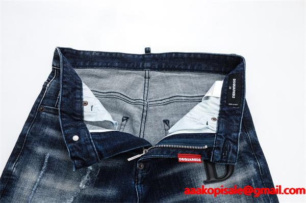 Dsquared2 激安 ダメージデニム メンズ ジーンズ ヴィンテージ加工 ストレッチ スリムフィット カジュアルパンツ