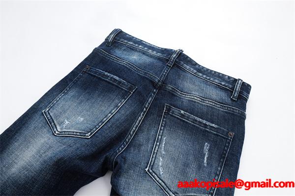 Dsquared2 激安 ダメージデニム メンズ ジーンズ ヴィンテージ加工 ストレッチ スリムフィット カジュアルパンツ