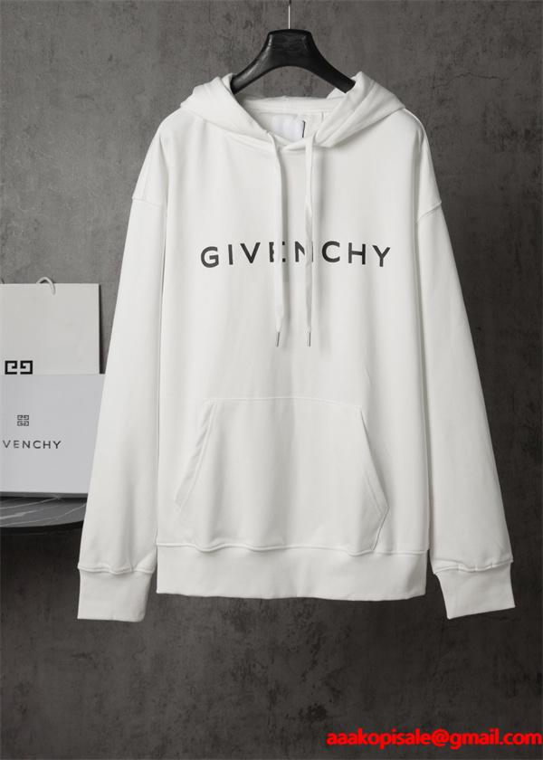 ブラック ホワイトロゴ パーカー ジバンシー GIVENCHY スーパーコピー 秋冬シンプル 印象的な 人気