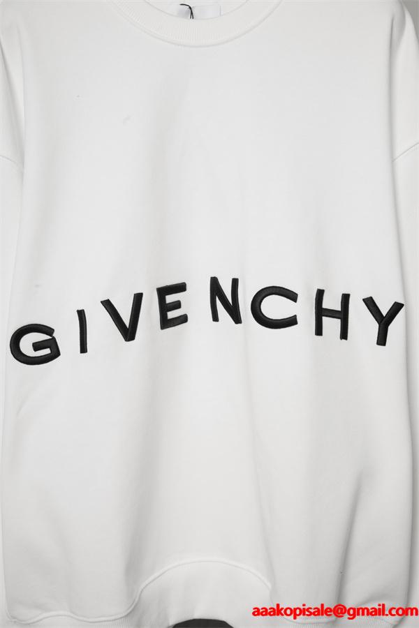  GIVENCHY コピー 秋冬ミニマル 洗練された 万能 ブラック ホワイトロゴ パーカー ジバンシー