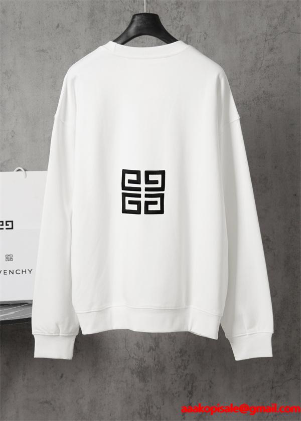  GIVENCHY コピー 秋冬ミニマル 洗練された 万能 ブラック ホワイトロゴ パーカー ジバンシー