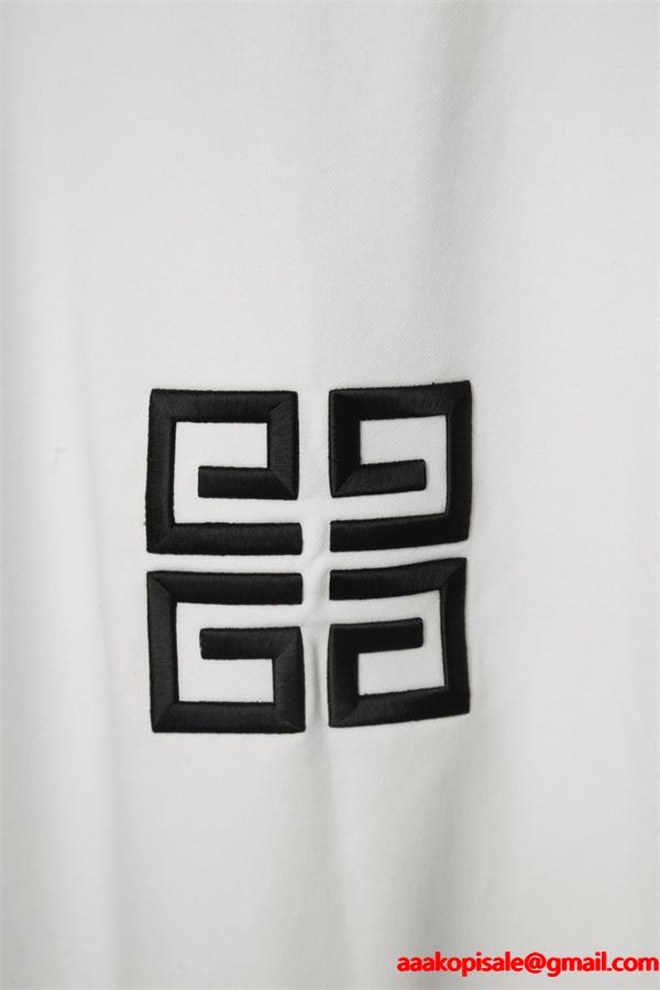  GIVENCHY コピー 秋冬ミニマル 洗練された 万能 ブラック ホワイトロゴ パーカー ジバンシー