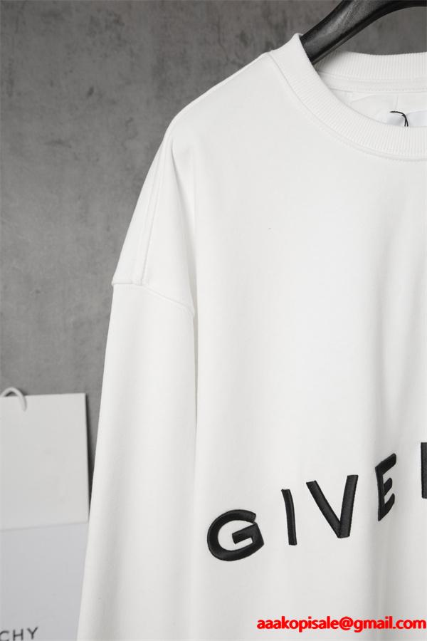  GIVENCHY コピー 秋冬ミニマル 洗練された 万能 ブラック ホワイトロゴ パーカー ジバンシー