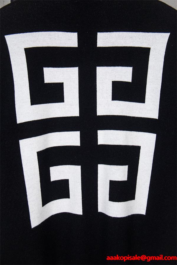 ブラック ホワイトロゴ ニット円领 トップス ジバンシー GIVENCHY 偽物 2025秋冬対応 トレンド