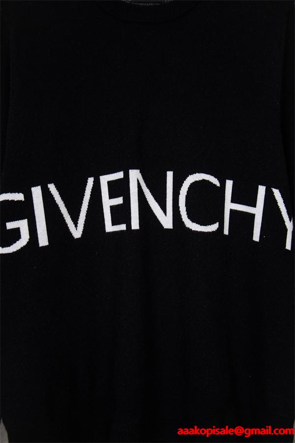 ブラック ホワイトロゴ ニット円领 トップス ジバンシー GIVENCHY 偽物 2025秋冬対応 トレンド