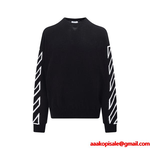 ブラック × ホワイト セーター オフホワイト Off-White スーパーコピー 2025秋冬 限定入手 デザイン性豊か 秋冬コーデ 