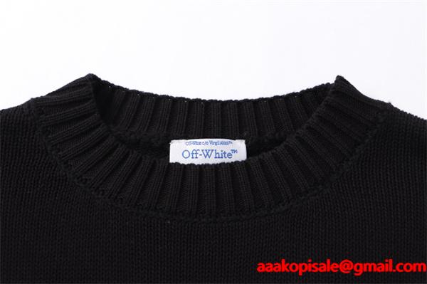ブラック × ホワイト セーター オフホワイト Off-White スーパーコピー 2025秋冬 限定入手 デザイン性豊か 秋冬コーデ 