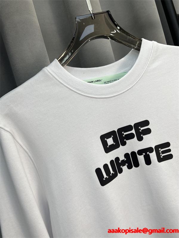 着回し抜群 ブラック オフホワイト セーター Off-White コピー 2025秋冬定番ベーシック 数量限定 大ロゴプリント