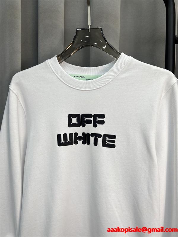 着回し抜群 ブラック オフホワイト セーター Off-White コピー 2025秋冬定番ベーシック 数量限定 大ロゴプリント