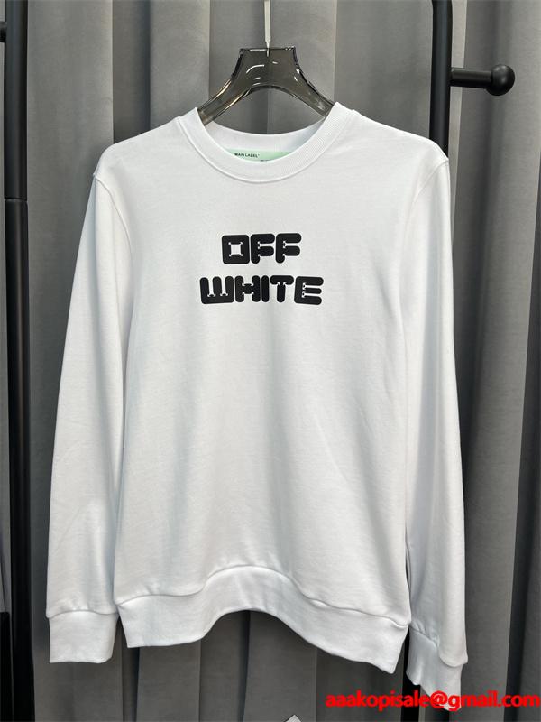 着回し抜群 ブラック オフホワイト セーター Off-White コピー 2025秋冬定番ベーシック 数量限定 大ロゴプリント