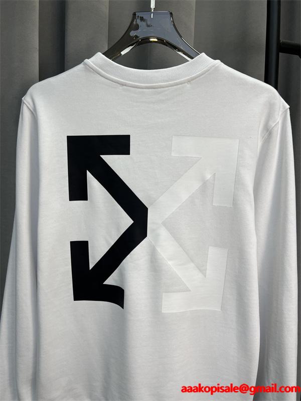 着回し抜群 ブラック オフホワイト セーター Off-White コピー 2025秋冬定番ベーシック 数量限定 大ロゴプリント