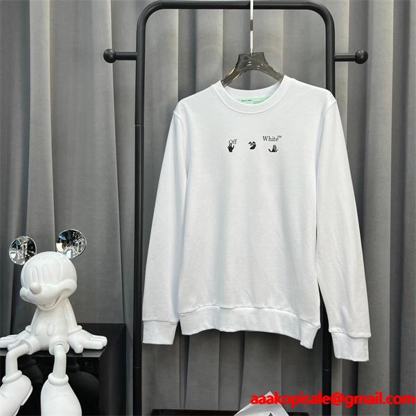 2025秋冬クリエイティブモデル 限定生産 プリント ホワイト セーター Off-White オフホワイト コピー