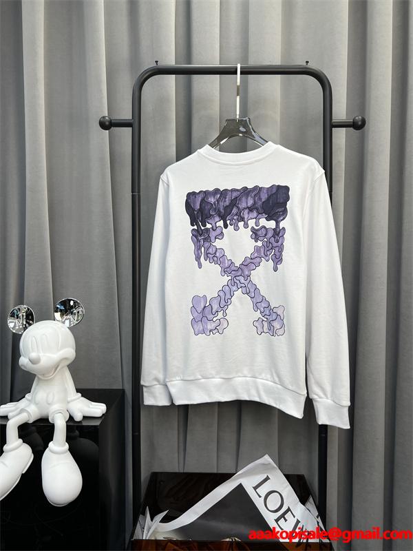 2025秋冬クリエイティブモデル 限定生産 プリント ホワイト セーター Off-White オフホワイト コピー