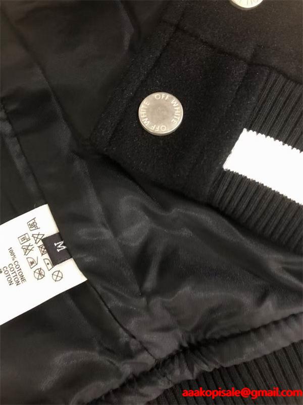 ブラック × イエロー ベースボールジャケット Off-White オフホワイト スーパーコピー 2025秋冬 数量限定 