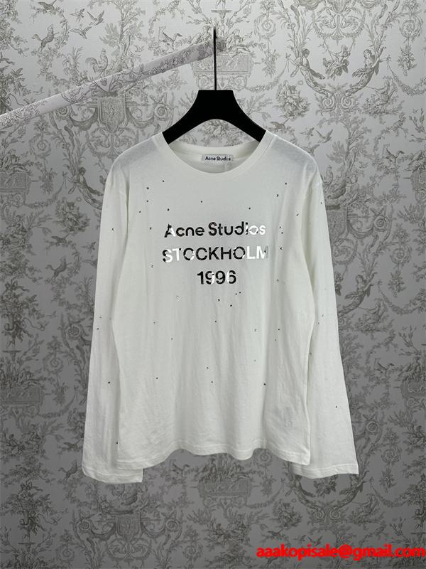 ☆Acne Studios 1996☆ロゴアークスタジオ長袖ｔシャツコピー☆2025人気秋冬流行り新作
