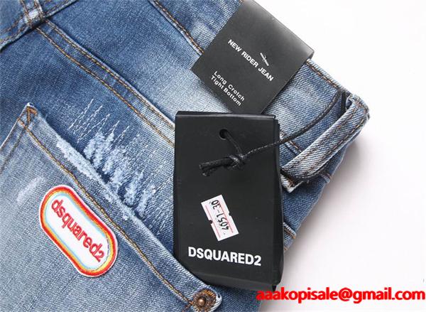 ライトブルー ダメージデザイン ディースクエアード コピー デニムパンツ DSQUARED2 秋冬ストリート 定番 プレミアム