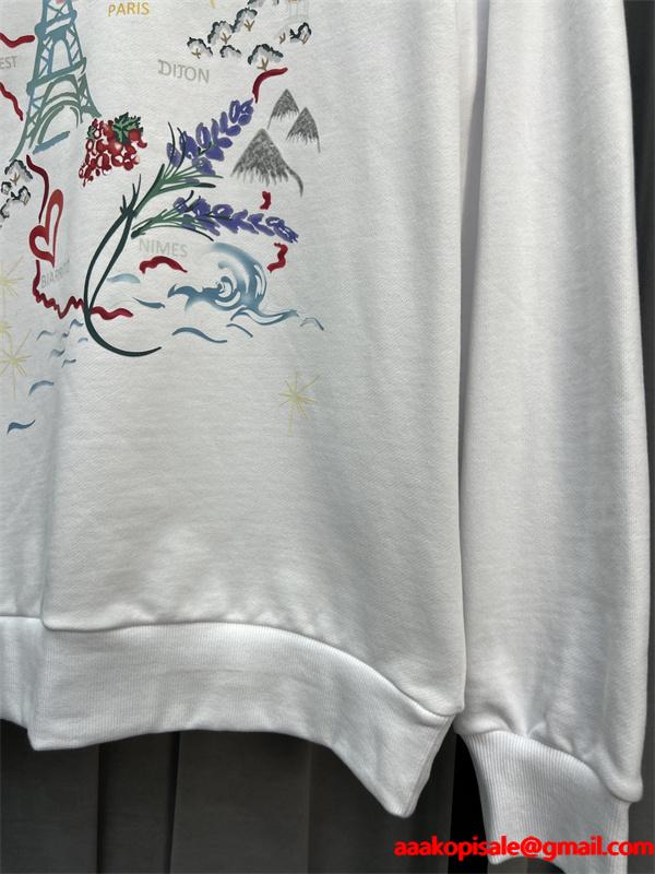 ブラック フランスモチーフカラフルプリント パーカー ケンゾー KENZO コピー 秋冬 トレンド 人気