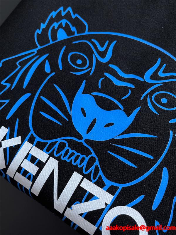 ケンゾー ブラック ブルータイガープリント パーカー KENZO スーパーコピー 秋冬 魅力 人気 トレンド