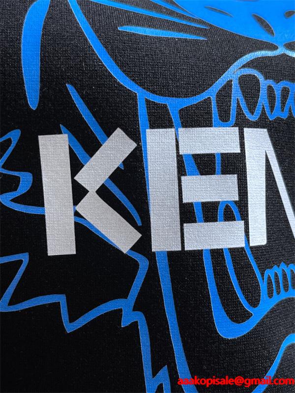 ケンゾー ブラック ブルータイガープリント パーカー KENZO スーパーコピー 秋冬 魅力 人気 トレンド