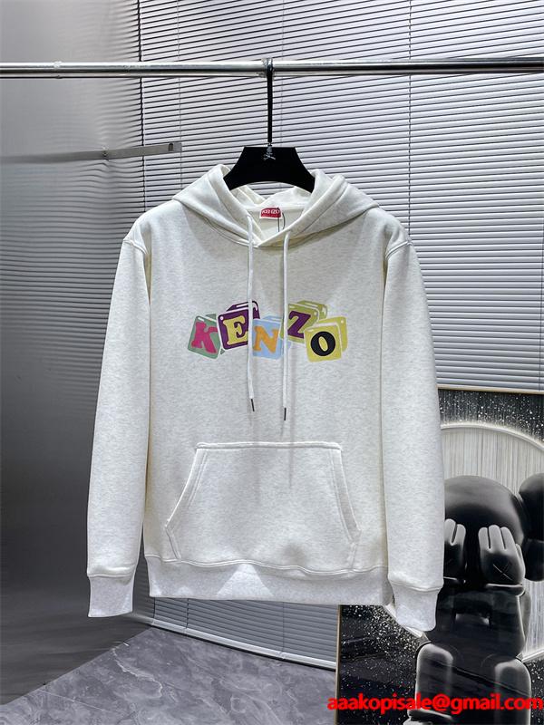 ブラック カラフルブロックロゴ パーカー KENZO ケンゾー コピー 秋冬 カラフルで個性的な トレンド