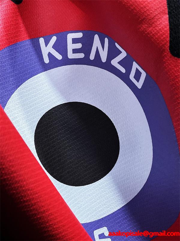 ケンゾー ホワイト 赤フラワー × サークル KENZOロゴ パーカースウェット コピー 秋冬 活発な 定番