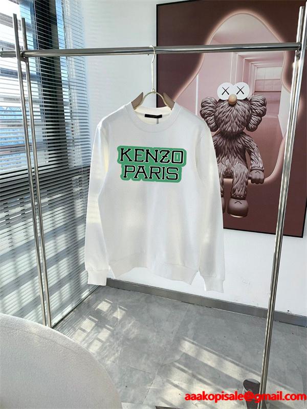 ケンゾー ブラック/ホワイト 2色展開 KENZOロゴ クルーネックスウェット ケンゾー 偽物 秋冬 シンプル 万能