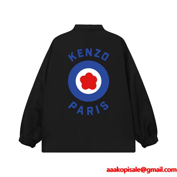 ケンゾー ブラック ブルーサークル&レッドフラワー KENZOロゴ ジャケット ケンゾー 偽物 秋冬 万能