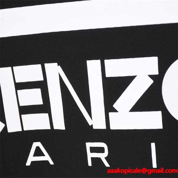  ケンゾー ブラック 起毛 スモール KENZOロゴ クルーネックスウェット コピー 秋冬 シンプル トレンド