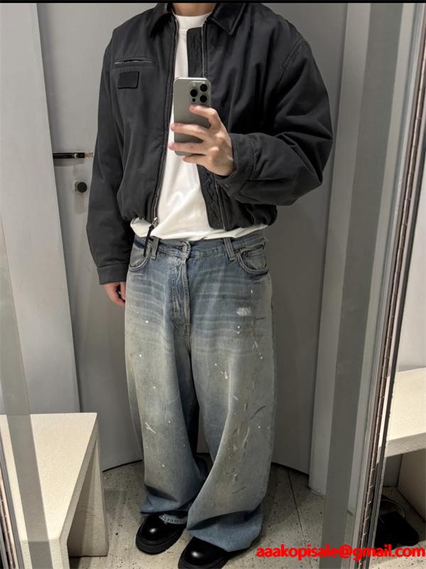 グレー ヴィンテージ加工 シンプル ジャケット 偽物 秋冬 モダン 落ち着いた アクネ ストゥディオズ Acne Studios 注目