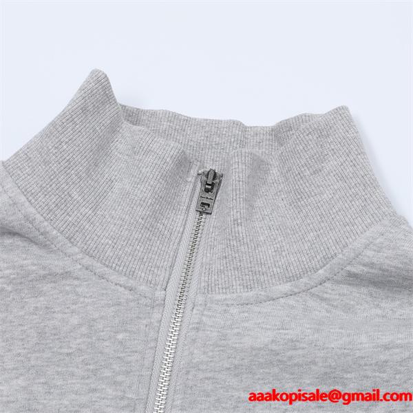 ストゥディオズ ライトグレー × ブラック プリント ジップジャケット Acne Studios コピー 秋冬シンプル 定番