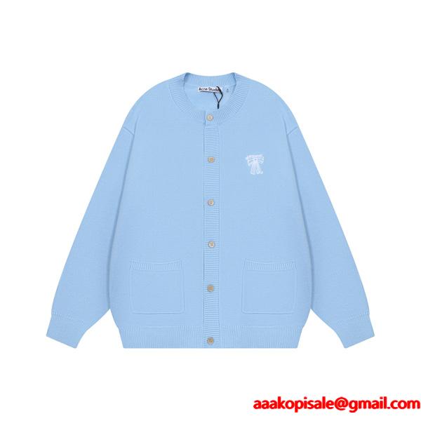ライトブルー × ブラック カーディガン ストゥディオズ Acne Studios コピー 秋冬清潔感のある 人気