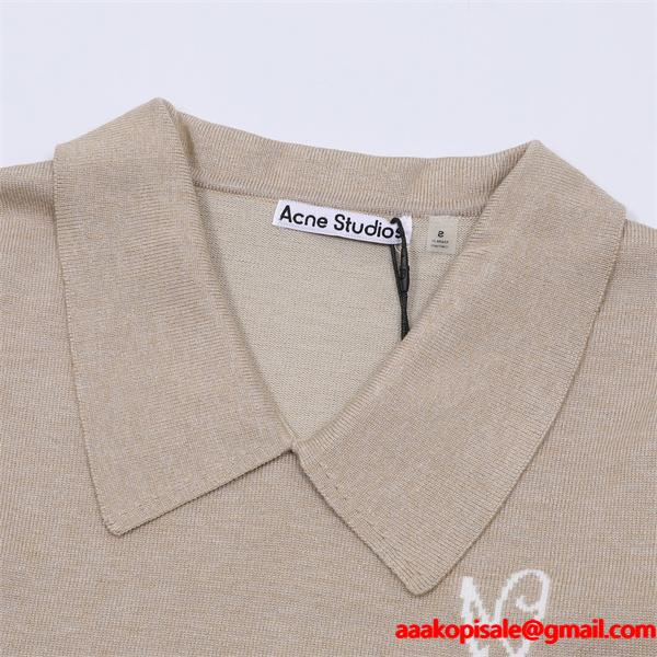 ダークグレー × ベージュ POLO セーター ストゥディオズ Acne Studios 偽物 秋冬洗練された 注目