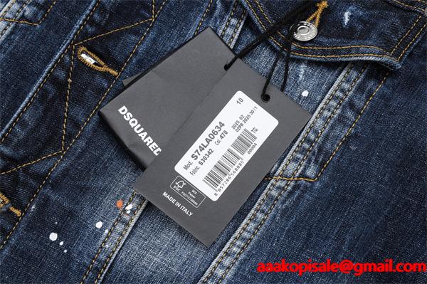 Dsquared2 激安 デニムジャケット メンズ Gジャン ヴィンテージ加工 スプラッシュペイント カジュアル アウター