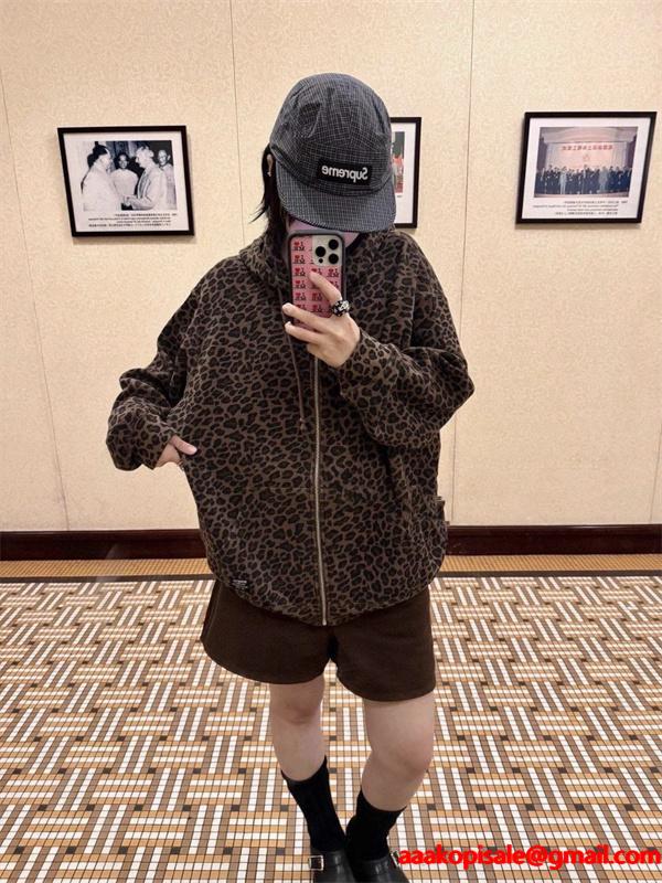 Supreme 激安 フリース フーディ SS25 豹柄 サーマルパーカー メンズ レディース ジップアップ ストリート人気