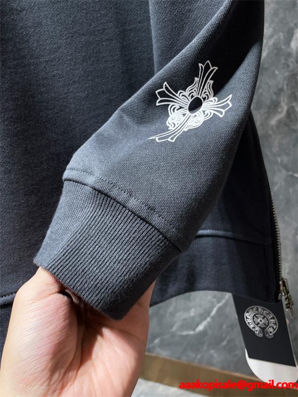 ダークグレー 洗練 スウェット 入手困難 秋冬希少アイテム クロムハーツ スーパーコピー Chrome Hearts パーカー