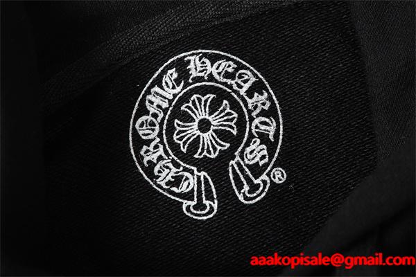 クロムハーツ コピー Chrome Hearts パーカー 人気 ホワイト × ブラック 袖ロゴ クルーネック 上質素材 2025秋冬定番