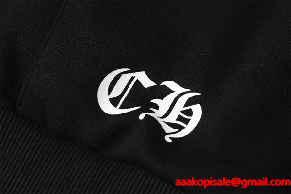 話題 ブラック × オレンジ 刺繍ロゴ 存在感抜群 2025秋冬トレンド クロムハーツ スーパーコピー Chrome Hearts パーカー