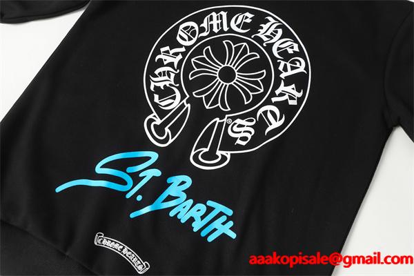 話題 ブラック × オレンジ 刺繍ロゴ 存在感抜群 2025秋冬トレンド クロムハーツ スーパーコピー Chrome Hearts パーカー