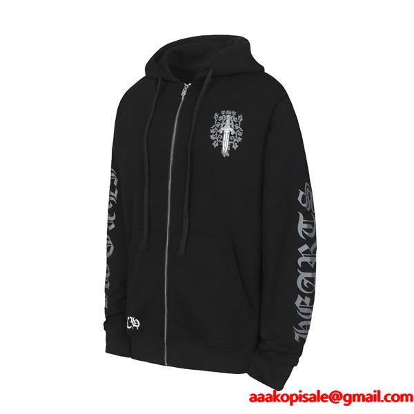  クロムハーツ コピー Chrome Hearts パーカー 数量限定  ホワイト × ブルー  バックロゴ 高級感溢れる 2025秋冬コーデ
