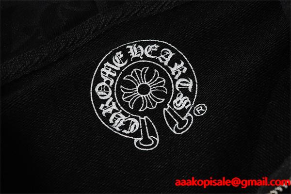  クロムハーツ コピー Chrome Hearts パーカー 売れ筋 ブラック 総柄 × フラワーモチーフ 存在感デザイン 2025秋冬コーデ