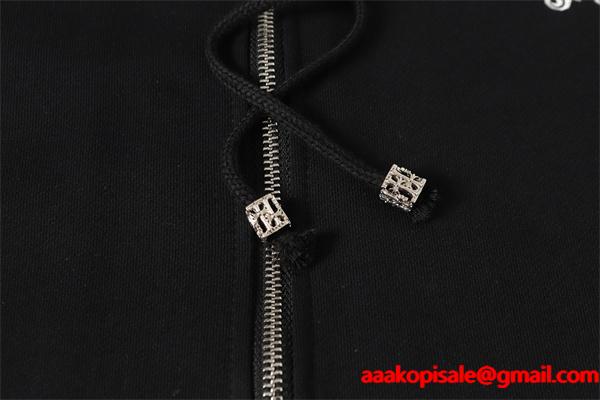 レア ホワイト × マルチカラーロゴ カラフル刺繍 着心地最高 2025秋冬定番 クロムハーツ コピー Chrome Hearts パーカー