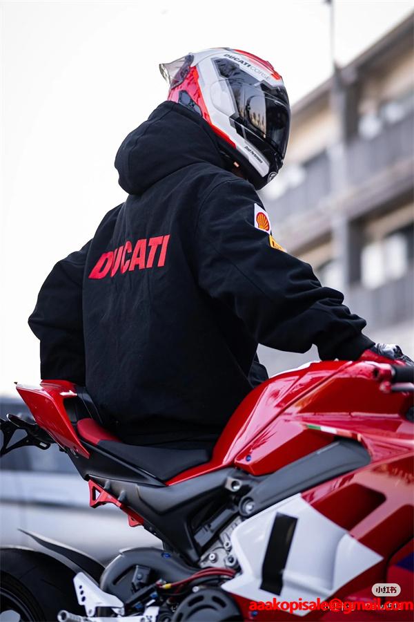 Supreme×DUCATI 激安 SS24 レーシングフーディージャケット 男女兼用 ダブルポケット ジップアップ 外套