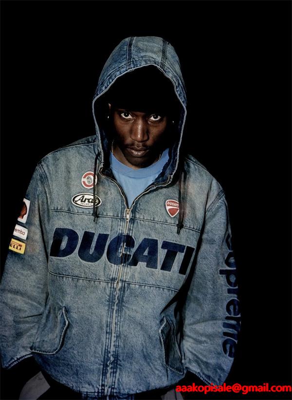 Supreme×DUCATI 激安 SS24 レーシングフーディージャケット 男女兼用 ダブルポケット ジップアップ 外套