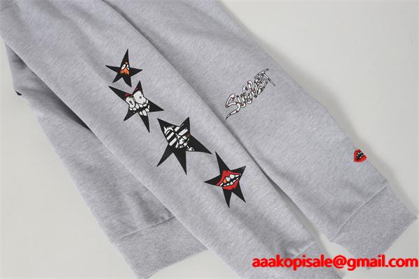 クロムハーツ コピー Chrome Hearts パーカー 売れ筋人気 グレー スターモチーフアート 洗練 2025秋冬必須