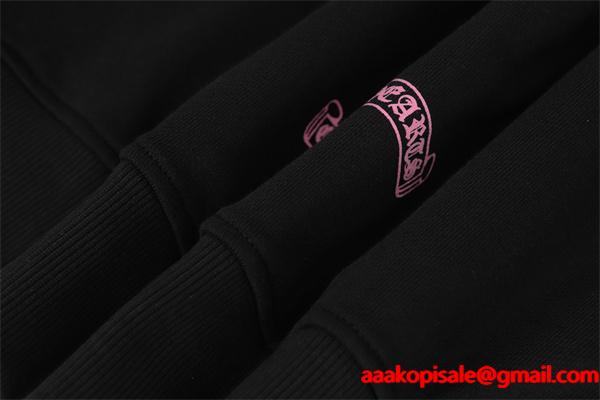 期間限定 ブラック ピンククロス × バックフィギュア 2025秋冬対応 クロムハーツ コピー Chrome Hearts パーカー
